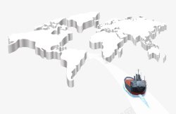 矢量图货轮立体地图与货物运输轮船高清图片