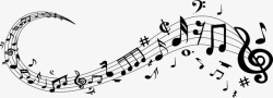 环形音乐符连绵的乐符图标高清图片