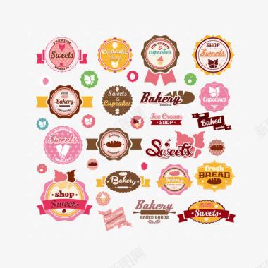 促销标签免扣png素材巧克力冰淇淋店标签图标图标