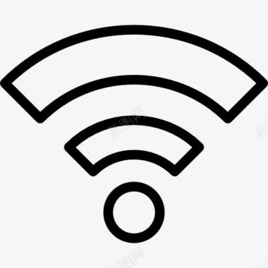 连接WiFi大纲符号一圈图标图标