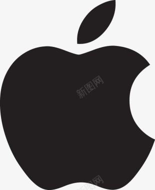 纯黑色底图纯黑色苹果logo图标图标