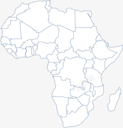 灰白色的非洲地图矢量图素材