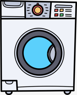 手绘滚筒洗衣机家电用品素材
