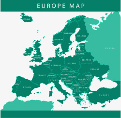 绿色欧洲城市地图素材
