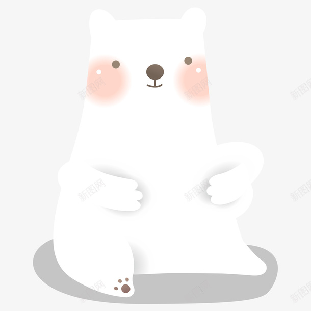 卡通手绘可爱白色的北极熊png免抠素材_88icon https://88icon.com 创意 动漫动画 卡通 可爱的北极熊 手绘 白色
