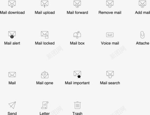 icon矢量图标邮件邮箱线型标icon图标图标