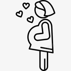 女人怀孕妊娠合并心脏图标高清图片