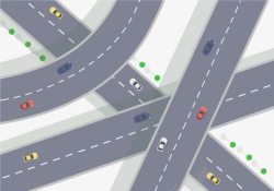 扁平化道路交错的高速公路高清图片