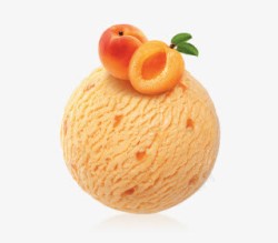 黄桃圆球冰淇淋素材