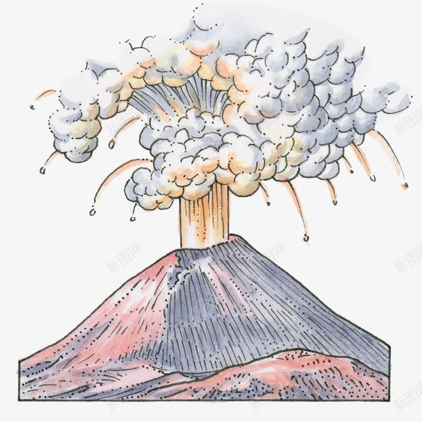 火山岩浆喷发png免抠素材_88icon https://88icon.com 卡通岩浆 插画 浓烟 火山喷发 火山岩