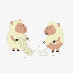 小绵羊织毛衣素材
