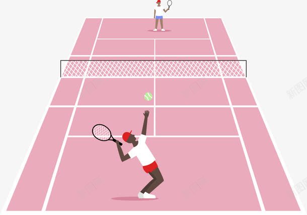 梦幻球场png免抠素材_88icon https://88icon.com 卡通 对决 比赛 网球场 黑人
