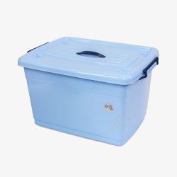蓝色收纳箱子塑料材质素材