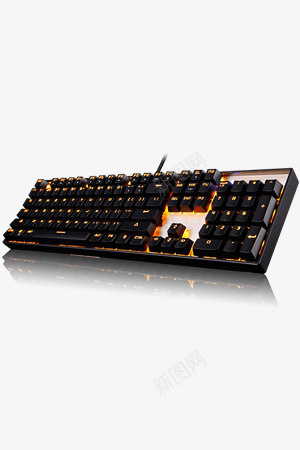 黄色机械键盘png免抠素材_88icon https://88icon.com 产品实图 机械 机械键盘 游戏 键盘 黄色
