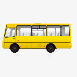 黄色公交车卡通黄色的客车矢量图高清图片