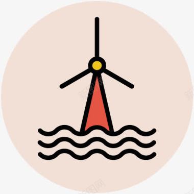 风能科技科学风车图标图标