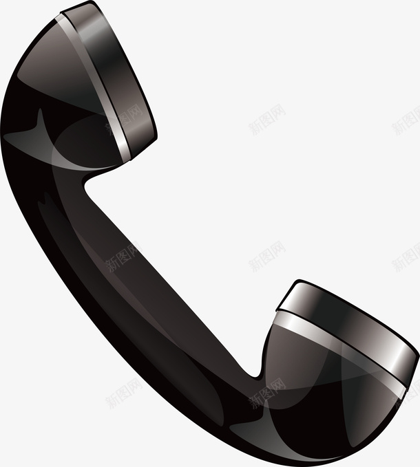 黑色简单电话话筒矢量图ai免抠素材_88icon https://88icon.com 座机 座机电话 接听电话 生活 电话 电话听筒 电话机 科技 联系 黑色 矢量图