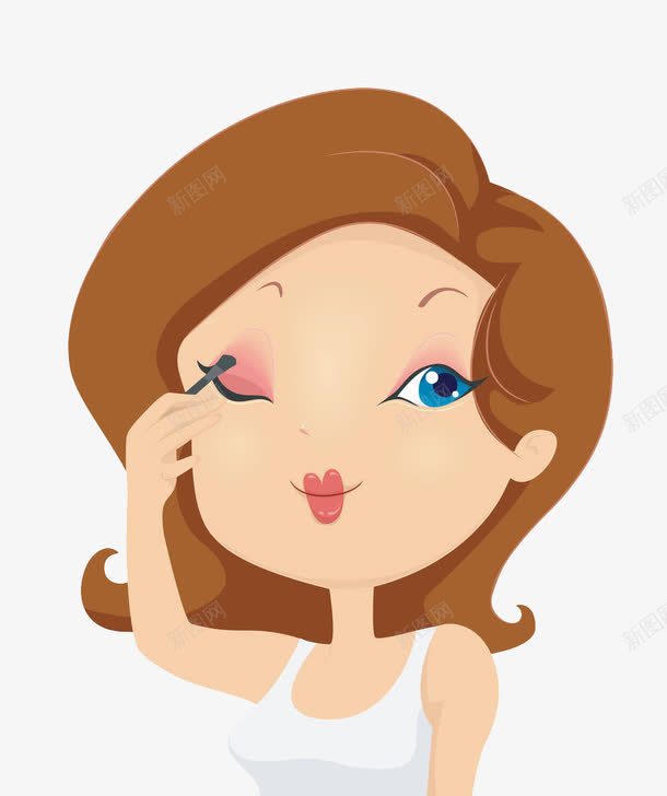 手绘画眼妆png免抠素材_88icon https://88icon.com 化妆 卡通女性 手绘化妆 画眼妆 画眼线 眼妆 眼线 眼线笔