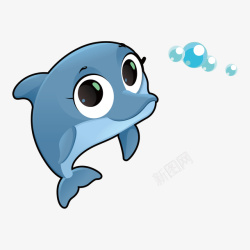 海洋小动物卡通可爱世界海洋日海豚矢量图高清图片