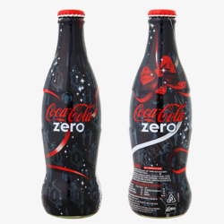 可口可乐玻璃瓶可口可乐黑色创意酷炫图案瓶身高清图片