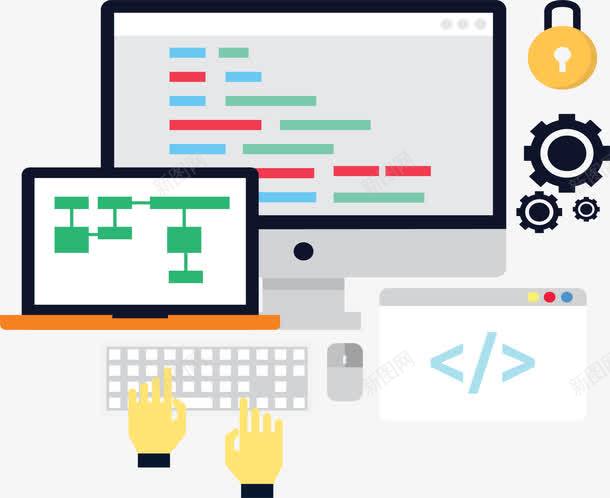 程序开发png免抠素材_88icon https://88icon.com 代码 矢量素材 程序开发 编程 计算机编程 齿轮