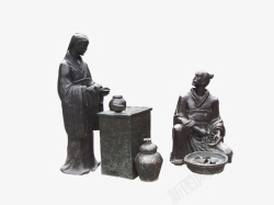 古代铜卖酒场景塑像高清图片
