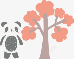 手绘卡通动物熊猫矢量图素材