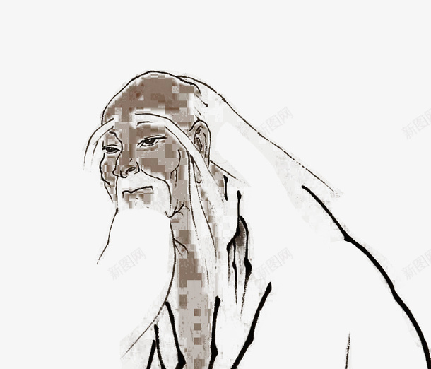 道家老子速写画像png免抠素材_88icon https://88icon.com 手绘 水墨风 画像 白须 线条 老子 老子画像 老者 速写 道家 道家学派