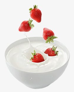 草莓和鲜奶素材