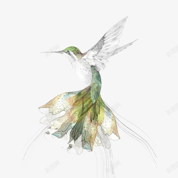 挥动翅膀的绿色小鸟png免抠素材_88icon https://88icon.com 抽象画 插画 现代抽象画 线条 绿色 飞动的鸟