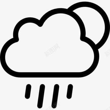 暴风雨多雨的天气符号图标图标