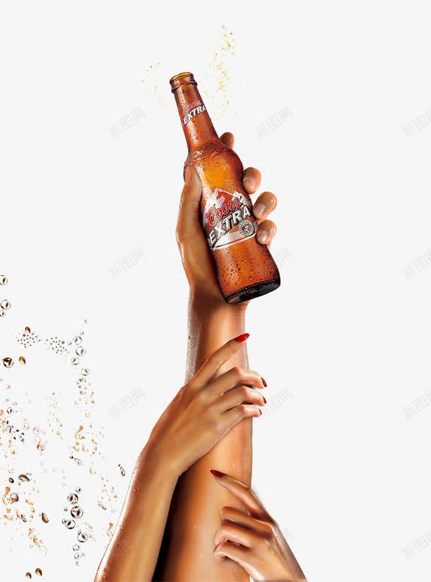创意啤酒海报元素png免抠素材_88icon https://88icon.com 创意啤酒海报元素 喷溅 女人的手 手 手中的啤酒瓶 芊芊玉手 进口啤酒 酒水 酒花