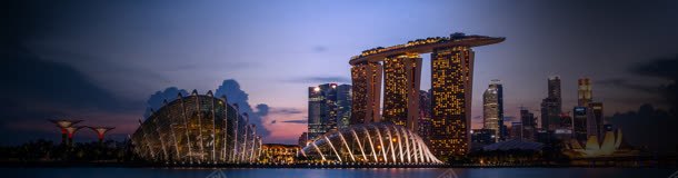 新加坡城市夜景背景banner图背景