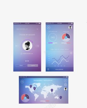 紫色UI工具包图标图标