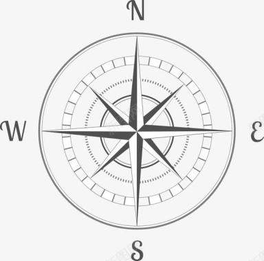 手绘指南针图标图标