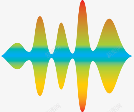 声波频率彩虹色声波矢量图图标图标