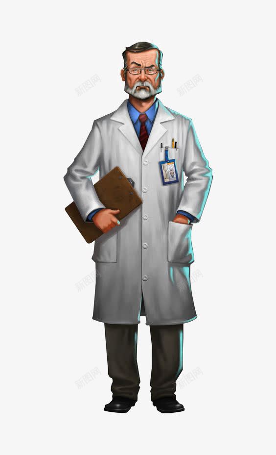 手绘医生png免抠素材_88icon https://88icon.com 专家 医生 医疗 外国医生 外科医生 大夫 白头发医生 老中医