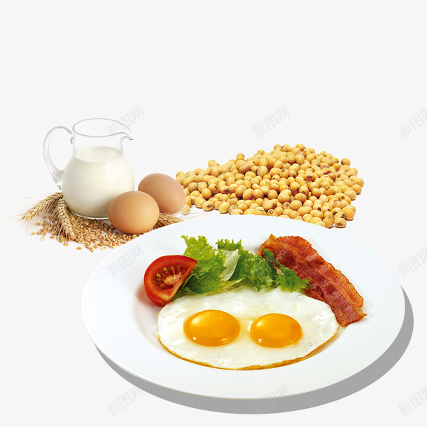 白色盘子里的美味早餐psd免抠素材_88icon https://88icon.com 免抠食物 早安早餐 早餐 白色 盘子里的 美味 蔬菜 豆浆 鸡蛋