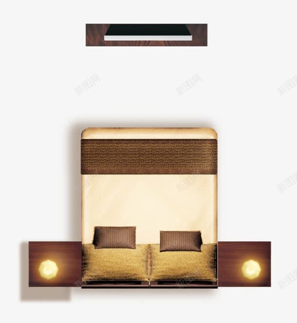 平面户型图主卧双人床电视png免抠素材_88icon https://88icon.com 主卧 双人床 平面户型图 电视