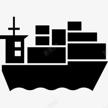 中秋船货船集装箱图标图标