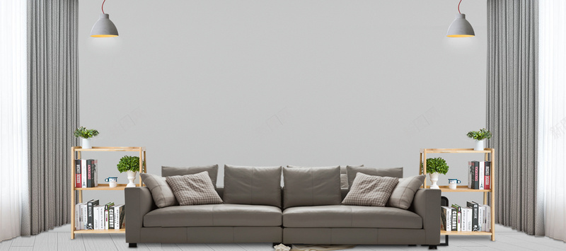 灰色沙发冷风格背景背景