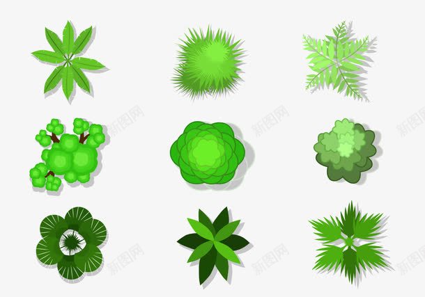 绿色的植物png免抠素材_88icon https://88icon.com 俯视图 树叶 植物 绿色 装饰