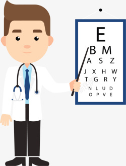 检查视力的眼科医生素材