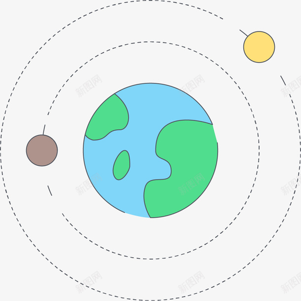 线条地球星球png免抠素材_88icon https://88icon.com 围绕 圆形的 地球 旋转 星球 环绕 简笔 线条