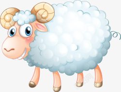 羊头卡通蓝色山羊高清图片