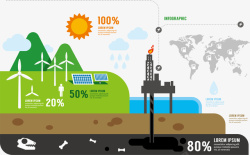 绿色图表绿色能源工厂矢量图高清图片