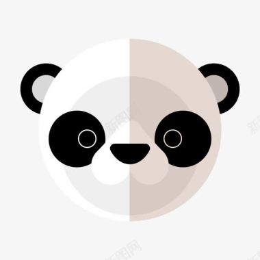 熊猫脸卡通动物头像图标图标