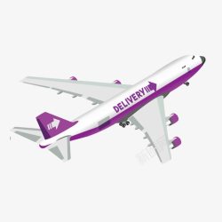 紫色飞机空运素材