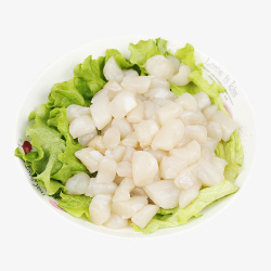新鲜扇贝肉瑶柱生菜海鲜实物素材