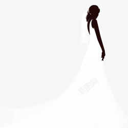 精美白色婚纱裙摆矢量图素材